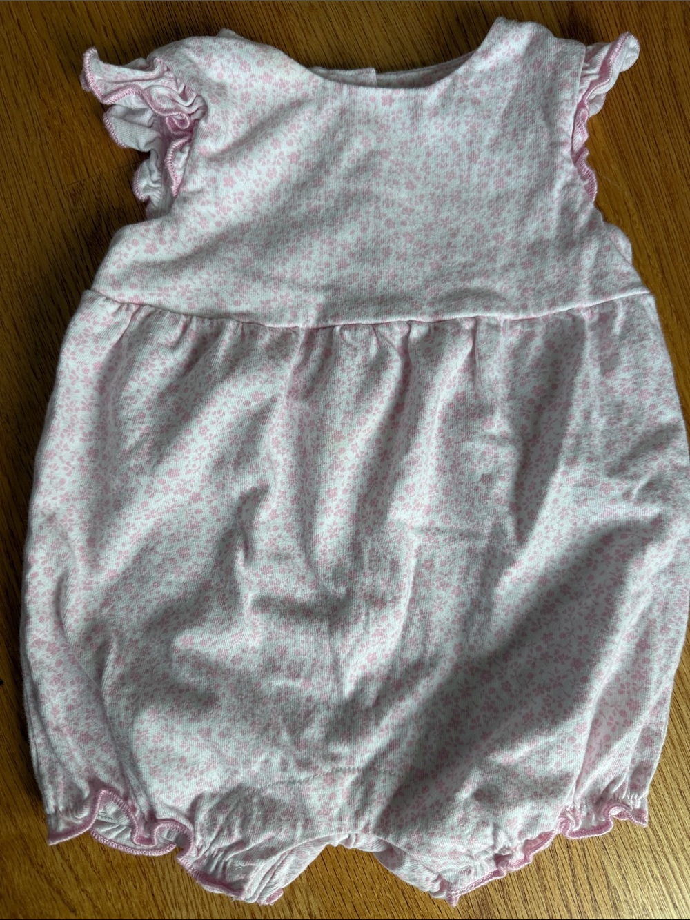 Baby Pink Floral Ruffle Romper